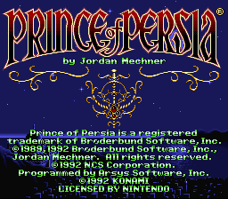 Prince of Persia - The Dark Castle Title Screen
